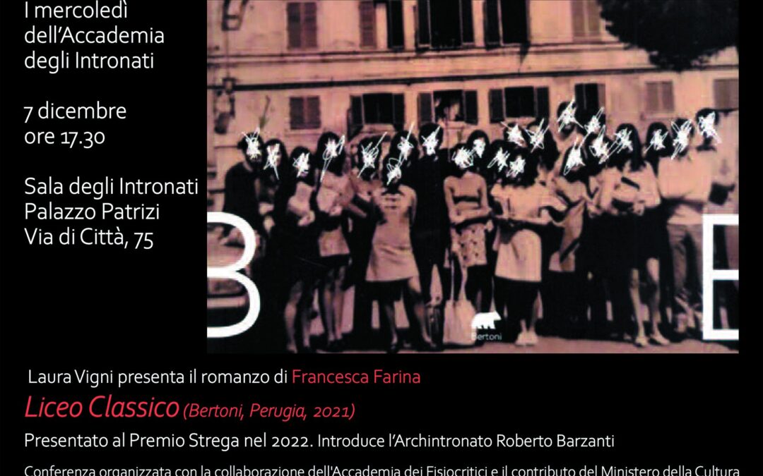 Laura Vigni presenta il romanzo di Francesca Farina “Liceo Classico”