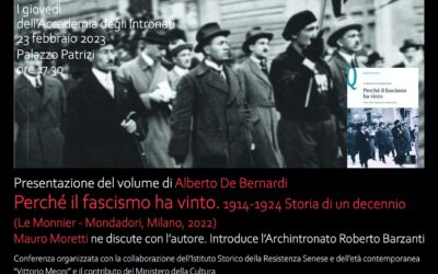 Presentazione del volume di Alberto De Bernardi “Perché il fascismo ha vinto. 1914-1924. Storia di un decennio”